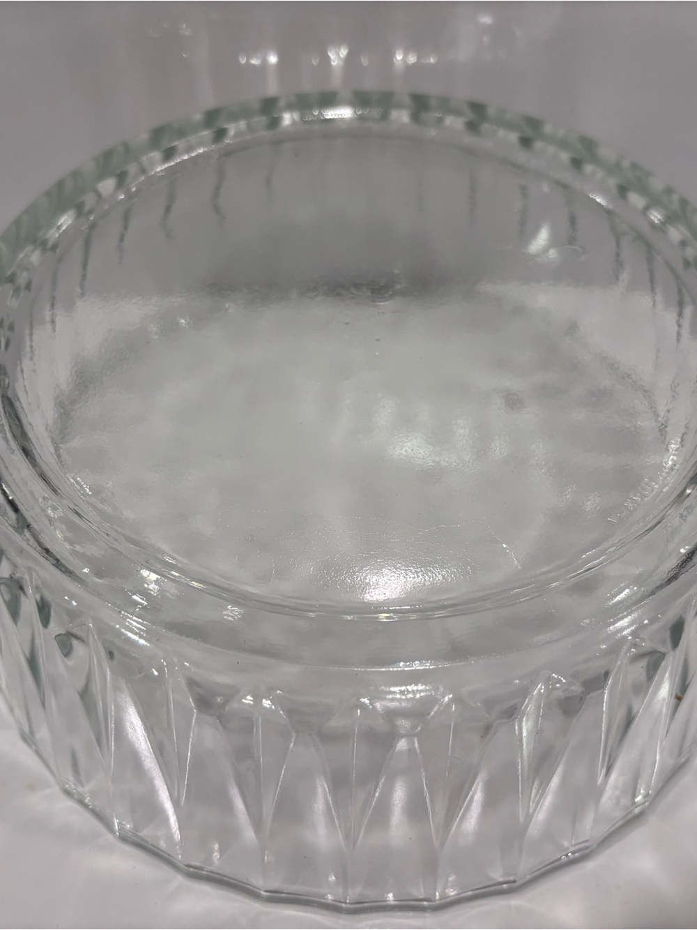 Vintage Turkish Pasabache Clear Glass Bowl With Ribbed Design VL5177 - Picture 5 of 7